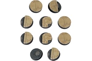 War World Gaming Industry of War Sci-Fi Street Round Miniature Bases x 10 (25mm) – 28mm Wargaming Terrain Model Diorama Figure Painting Wargame Battle Army