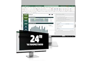 ‎PROTESCREEN Computer Monitor Sichtschutz 24 Zoll Seitenverhältnis 16:10, Anti Blaulicht Blendschutz Displayschutz, Abnehmbarer Blickschutzfolie Sichtschutzfilter Kompatibel mit Lenovo/HP/Dell/Acer/Samsung/Asus
