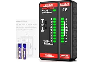 YOJOCK Network Ethernet Cable Tester for LAN RJ45 RJ45 CAT5 CAT5E CAT6 CAT6A CAT7, Ethernet Wire Tester Tool UTP/STP Continuity Test for Telephone Line Finder Home Repair