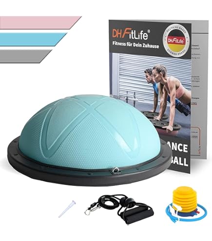 FMYBB70G Fitness Balance Ball ( 60 cm) | ABS en PVC Ball | Gymball Training Board Halve Ball Koepel | Verhoogt evenwicht uithoudingsvermogen en training van de kern (grijs