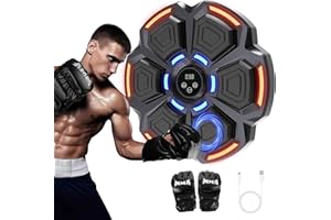 snawowo Music Boxing Machine Adulte - 9 Modes de 9 Vitesse Boxe Mural Musique avec Gants de Boxe - Comptage Intelligent et Bluetooth Musicboxing pour Entraînement à la Maison