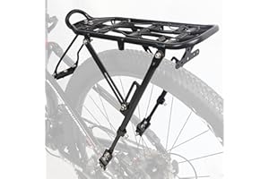 GRELiving Bicycle Pannier Rack, Adjustable Pannier Rack, Touring Pannier Rack, Rear Bicycle Pannier Rack Fits 24 - 28 Inches/700c Road Bikes, City Bike (HYJ680)
