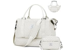 WEPLAN Travel Duffel Bag,Ryanair Cabin Bag 45x36x20 for Easyjet Airlines Underseat,Holdall Carry on Bag Hand Luggage Weekend Overnight Bag with Toiletry & Wet Pocket,Sports Gym Bag for Women Men,Beige