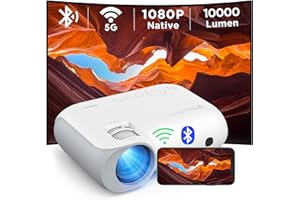 YOTON Projektor Bluetooth 5G WiFi - Projektor wideo 4K zgodny z 12000 lumenów, natywna rozdzielczość Full HD 1080P, dwuzakresowe WiFi 5G/2,4G, przenośny projektor wideo, kompatybilny ze smartfonami iOS/Andr
