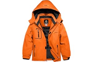 GEMYSE Bambini Giacca da Sci Impermeabile Pile Antivento Giacche Ragazzi invernale Cappotto con Cappuccio