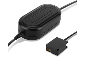 subtel Netzteil DMW-AC8 + DCC8 kompatibel mit Panasonic Lumix DMC-FZ1000, DMC-FZ2000, DMC-FZ300, DMC-FZ200, DMC-G7, DMC-G6, DMC-G5, DMC-G70, DMC-G81 – ca. 3m Akku Dummy DC Kuppler + AC Adapter