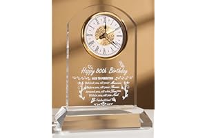 DEEWISH Happy 80th Birthday Gifts Ideas for Women Men, 80 Year Old Birthday Present Clock for Her Hime Dad Mom Parents Grandpa Grandma Unique Home Decoration