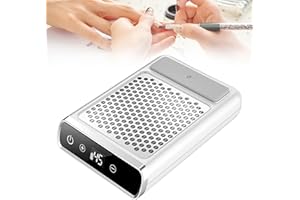 JAOGAUS Nail Dust Collector for Acrylic Nails with a Hand Pillow, 80W Powerful Nail Vacuum Dust Collection with Removable Filter Element, Intelligent LCD Touch Screen, Rechargeable, Low Noise, for Nail Salon