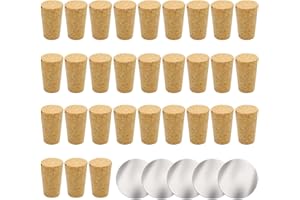 TAFACE 30 tappi conici e 5 tappi per vino, tappi per bottiglie di vino conici in sughero naturale, tappi per bottiglie di vetro di birra di vino