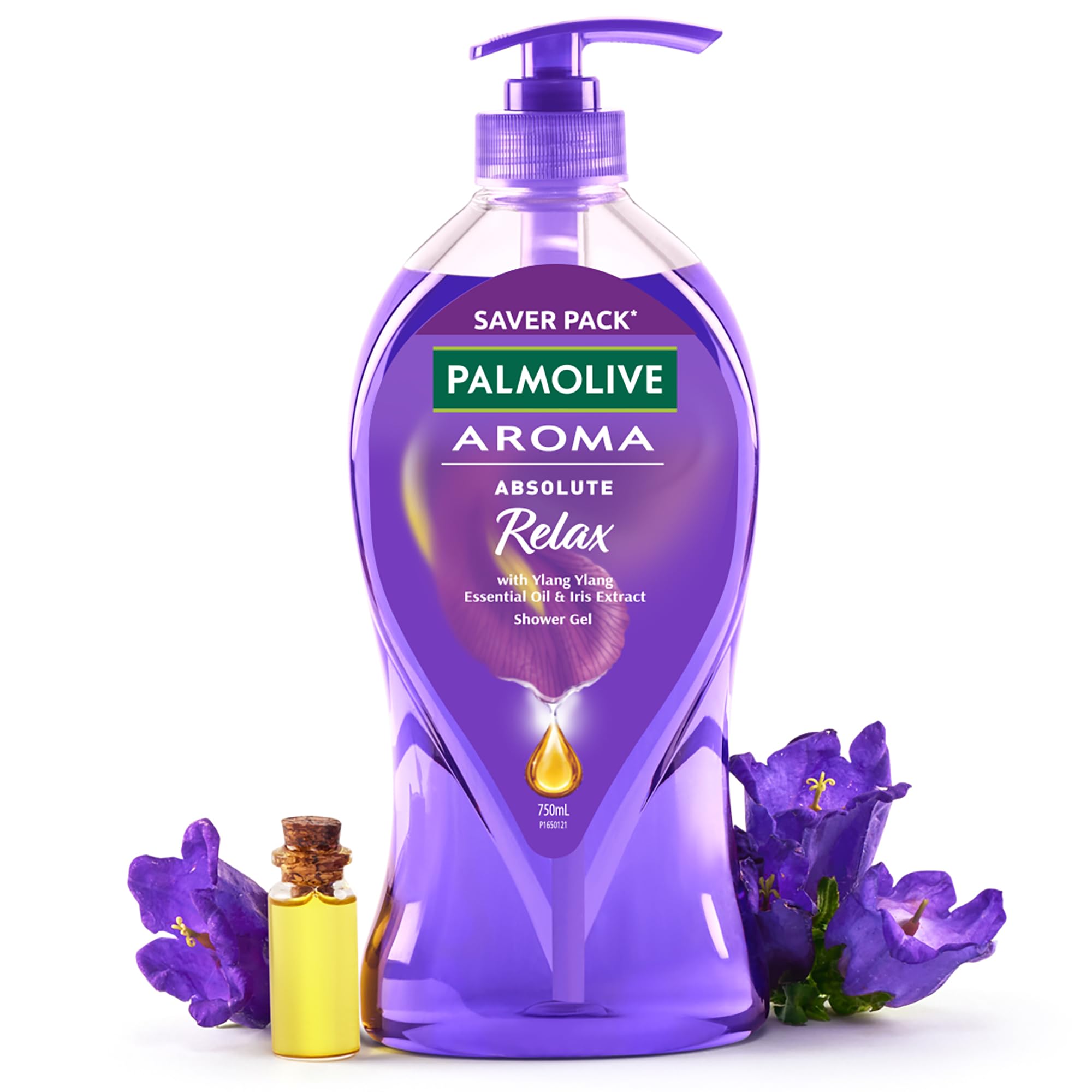 Palmolive Aroma Absolute Relax Body Wash For Women & Men, 750Ml Shower Gel Single Pump Bottle, 100% Natural Ylang Ylang Essen