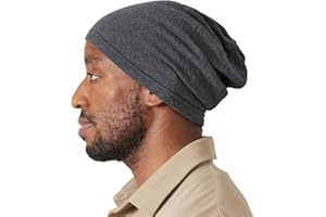 CHARM Bonnet Chapeau Homme en Coton Bio - Beanie Femme Chimio en Tricot Tombant Chaud Toutes Saisons Made in Japan