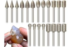 ZoeTekway 20 Stück Diamant Fräser Set,Diamant Frässtifte Schleifstifte mit 1/8" Schaft,Rotationsfräser Bohrfräswerkzeug,Kompatibel mit Dremel,für Keramik Stein Glas Gravieren,Polieren,Schnitzen,Bohren