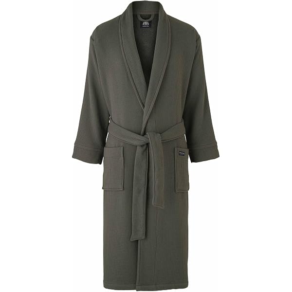 Morgenstern Dressing Gown Men Waffle 100% Cotton Lightweight Kimono Bathrobe,  Navy Blue, L : Amazon.ie: Fashion
