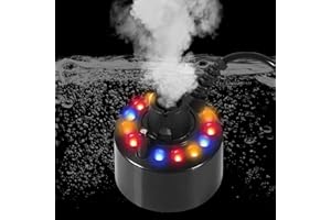 PILIPANE Nebulizzatore a LED,Nebulizzatore ad ultrasuoni, Umidificatore Cambia Colore 24V Atomizzatore per laghetto d'Acqua Umidificatore d'Aria E12 LED, Vaso per Acquario Deco per Vasca degli Uccelli, c