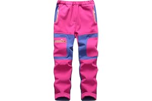 Mnking Pantalones Trekking Niño Niñas Impermeables Invierno Calentar Pantalon Montaña Senderismo Esqui Nieve Softshell al Aire Libre