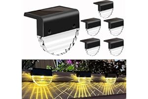 Weiongppy 6 Pezzi Luci Solari da Giardino, Luce Solare LED Esterno, 2 Modalità Bianco Caldo/Colore, IP65 Impermeabile Fari Terra, Lampada per Terrazza Giardino, Terrazze, Gradini e Scale