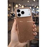 Coverzone Apple iPhone 17 Pro Max ile uyumlu Z-Jelly Kılıf Kamera Korumalı Simli Işılıtılı Renkli Parlak Silikon Kapak Rose