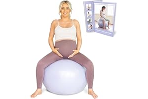 BABYGO Ballon d'exercice Enceinte Ball Bureau Enceinte Yoga Pezziball | Comprenant Un Livre de Grossesse pour l'accouchement et la Remise en Forme