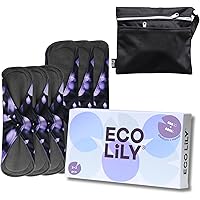 Reusable Sanitary Pads Baboo, 6-Pack (L&XL) Reusable Pads Enstrual For Woen; Large Washable