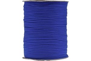 IHKFILAN Polypropylen Utility Rope Kordelzug Hohl geflochtenes, PP-Seil Barrier Rope Polypro Rope, Flechtleine Tauwerk,Outdoor Seil Knotenfest (4mm x 100 m) Blau