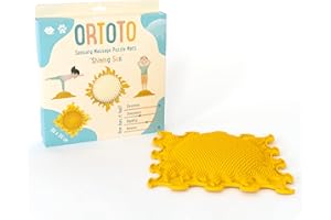 ORTOTO Premium Single Sensory Massage Mat, Puzzle mat, Orthoepedic - Manual Massage Mat (Shining Sun - Yellow)
