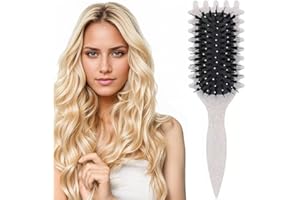 EZRANOVA Brosse de définition des boucles - Brosse de coiffage avec pinces - Brosse rebondissante - Définissez le style pour les femmes et les hommes - Moins de traction, réduit la traction et la séparation