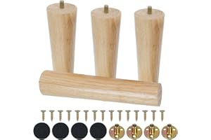FOGAWA Juego de 4 Patas para Muebles de Madera Patas para Sofas 20cm Patas para Armario con Bases Protectoras Gabinetes de TV Mesita de Noche