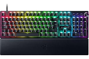 ‎RAZER Razer Huntsman V3 Pro - Analoges optisches E-Sport Gaming-Tastatur - Snap Tap - Rapid Trigger - Schnellfeuer-Modus - Multifunktionaler Drehregler - Doubleshot-PBT-Tasten - QWERTZ DE-Layout | Schwarz