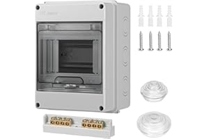 MumdoYAL coffret Electrique Etanche，IP65 avec 1 rangée de 5 modules，tableau electrique，boitier etanche electrique exterieur，pour les jardins ou les espaces extérieurs, les bornes de recharge