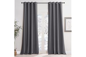 KGORGE Thermovorhang Kälteschutz Winter Wärmeisolierende Vorhänge mit Ösen 2er Set 245 x 140 cm(HxB) Wohnzimmer Gardinen Verdunkelnd Vorhang Grau Blickdicht Blackout Thermal Curtains for Living Room