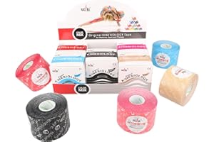 ‎NASARA Nasara Original Kinesiologisches Physio Sport Tape: 5er Box mit 5 Tapes für Sport und Medizin inkl. gratis Videoanleitungen, Rollengröße 5cm x 5m