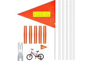 LEBOKJ Drapeaux de sécurité de vélo,bannière de vélo d'ensemble de 12 pièces,bannière de sécurité,bannière de vélo réglable,bannière de sécurité de vélo d'enfant,drapeau de vélo,bannière de vélo d'enfant