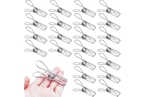 HARMON WANDYER 100 Pack Stainless Steel Clothes Pegs, Heavy-Duty Rustproof Laundry Clips for Clothesline, Snack Bags, Paper Files, Towels, Pictures – Strong-Grip Washing Line Clips for Home, Kitchen, Office