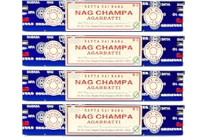 RUSHANT Bastoncini di incenso Nag Champa, 15 g x 4 confezioni, per meditazione, yoga, guarigione, aromaterapia, relxazione, spiritualità |