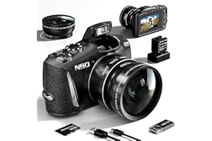 NBD Appareil Photo Numérique Compact - 4K 48MP Caméra avec Carte 32Go, 3" LCD avec objectifs Grand Angle et Macro avec 16X Digital Zoom pour Enfant, Adolescent, Étudiant, Adulte, Débutant (LK)