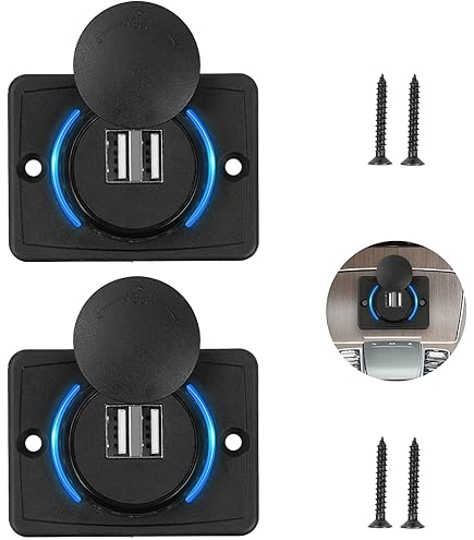 Prise De Chargeur De Voiture 12V: Qidoe 72W[PD & Dual Quick Charge 3.0]Adaptateur Prise USB Encastrable De Panneau Avec Interrupteur Charge Rapide Pour 12V/24V Camping-Car, Marine, Camion, SUV, Moto