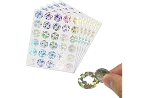 SCRATCHSTIX 150 Piezas - 25mm Pegatinas Rasca y Gana Redondas, Holográfica Brillante