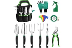 Anykuu Gartenwerkzeug Set 21 Stück Gartengeräte Werkzeugbeutel Garten zum Pflanzen tragbares Gartenwerkzeug-Set Aluminiumlegierung