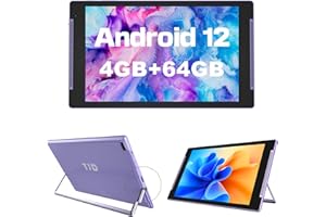 TJD 10.1 inch Tablet, Android 12 Tablets, 64GB ROM(512GB Expandable), HD IPS Screen,2MP Front Camera,8MP Rear Camera,Wi-Fi, Bluetooth 5.0, 6000mAh Battery,Tablet PC with Stand (Purple)