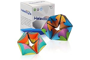 MAOZHOU 2 PCS Infinity Cube with Kaleidoscope Pattern,Transforming Magic Cubes,3D Puzzle Twist Toy Creative Decompression Cube for Kids and Adults