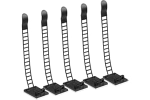 Coolty 100 Pack Adjustable Self-Adhesive Nylon Cable Ties Cable Clamps with Optional Screw Cord Clamps for Wire Management