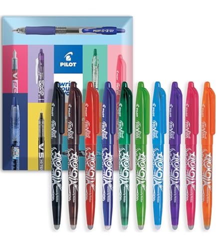 PILOT Penna cancellabile con cappuccio FriXion Ball Sticks, Punta 0,7 mm, Nero (confezione 12 pezzi) - Penne Cancellabili