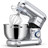 Vospeed 1500W Mixer, Bread Kneader for Pastries 6.2 L, Stainless Steel Bowl, Whisk Rods, Kneading Rods (Silver)