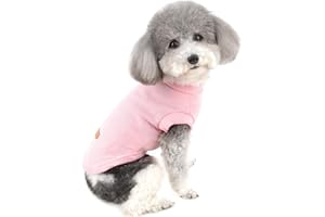 Zunea Magliette per Cani Piccola Taglia Estiva Canottiere in Morbido Cotone per Cuccioli Senza Maniche Abbigliamento per Animali Domestici Gatti Chihuahua Maglietta per Cani Rosa L