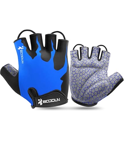 KONVINIT Fahrradhandschuhe Herren,Sommer MTB Handschuhe Halbfinger,Radhandschuhe für Rennrad,Mountainbike,Atmungsaktiv Rutschfestes,Fahrrad Handschuhe Freizeit für Männer und Damen,Blue S Fashion