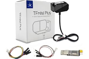 WAYPONDEV TFmini Plus Capteur Lidar 12 m Plage de mesure de distance Module de recherche à un point compatible avec Pixhawk et Raspberry Pi Prise en charge UART, E/A et I²C pour drones/robots éviter les