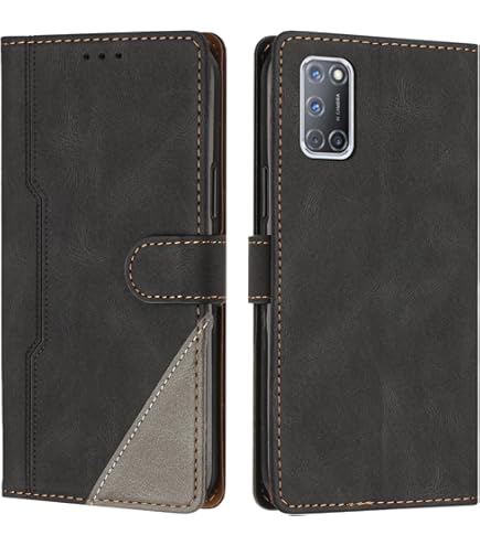 Custodia Portafoglio Per OPPO A92/A72/A52 - Pelle PU - Con Cerniera, Tasche Per Carte E Cinturino - Design Fiore Viola - Foto 5