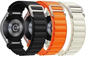 DMVEIMAL Alpine Loop Nylon Strap for Samsung Galaxy Watch 7 6 5 4 FE Strap 40mm 44mm/Watch 6 4 Classic 47mm 43mm 46mm 42mm/Watch 5 Pro 45mm,Quick Release Watch Strap G‑Hook Rugged Nylon Sport Loop,3 Pack
