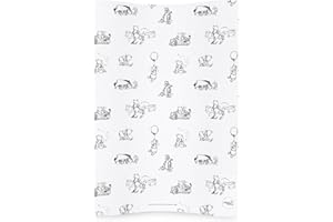 LITTLE POPPETS & CO Deluxe Unisex Wedge Anti Roll Nappy Baby Changing Mat with Curved Sides - Black & White Winnie The Pooh