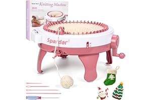 SPARDAR Knitting Machine 48 Needles, Sparar Knitting Machine with Row Counter, Smart Weaving Loom, DIY Knitting Board Rotating for Scarf Hat Socks Gloves